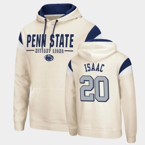 Men's Penn State Nittany Lions Fortress Cream Adisa Isaac #20 Pullover Hoodie 345413-632