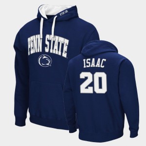 Men's Penn State Nittany Lions Arch & Logo 2.0 Navy Adisa Isaac #20 Pullover Hoodie 515251-522