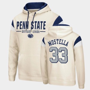 Men's Penn State Nittany Lions Fortress Cream Bryce Mostella #33 Pullover Hoodie 517431-821