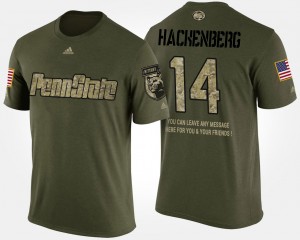 Men's Penn State Nittany Lions Military Camo Christian Hackenberg #14 Short Sleeve With Message T-Shirt 632141-842