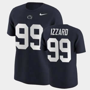 Men's Penn State Nittany Lions College Football Navy Coziah Izzard #99 Name & Number T-Shirt 943049-618