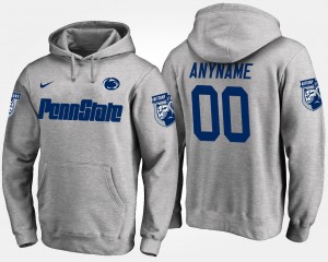 Men's Penn State Nittany Lions Name and Number Gray Custom #00 Hoodie 900096-827