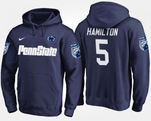 Men's Penn State Nittany Lions Name and Number Navy DaeSean Hamilton #5 Hoodie 942512-500