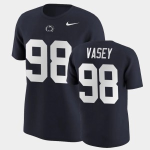 Men's Penn State Nittany Lions College Football Navy Dan Vasey #98 Name & Number T-Shirt 637697-838