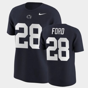 Men's Penn State Nittany Lions College Football Navy Devyn Ford #28 Name & Number T-Shirt 923211-469