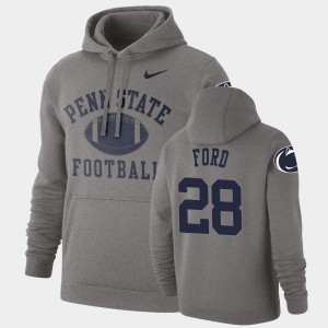 Men's Penn State Nittany Lions Retro Football Heathered Gray Devyn Ford #28 Pullover Hoodie 289370-122