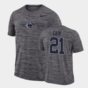 Men's Penn State Nittany Lions GFX Velocity Gray Noah Cain #21 Sideline Legend Performance T-Shirt 896604-743