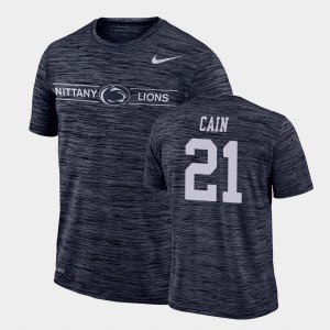 Men's Penn State Nittany Lions GFX Velocity Navy Noah Cain #21 Sideline Legend Performance T-Shirt 923273-761