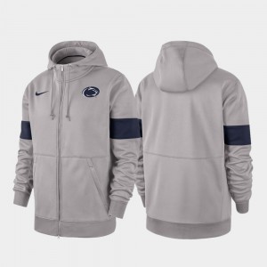 Men's Penn State Nittany Lions 2019 Sideline Therma-FIT Gray Performance Full-Zip Hoodie 752062-608