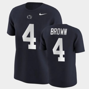Men's Penn State Nittany Lions College Football Navy Journey Brown #4 Name & Number T-Shirt 521841-260