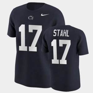 Men's Penn State Nittany Lions College Football Navy Mason Stahl #17 Name & Number T-Shirt 144704-747