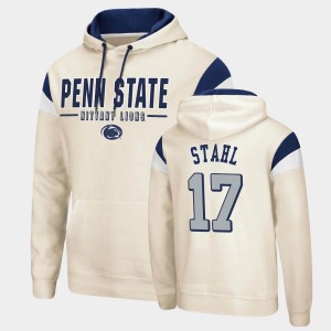 Men's Penn State Nittany Lions Fortress Cream Mason Stahl #17 Pullover Hoodie 853904-105