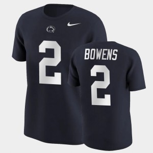 Men's Penn State Nittany Lions College Football Navy Micah Bowens #2 Name & Number T-Shirt 620511-183