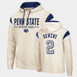 Men's Penn State Nittany Lions Fortress Cream Micah Bowens #2 Pullover Hoodie 518368-980