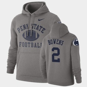 Men's Penn State Nittany Lions Retro Football Heathered Gray Micah Bowens #2 Pullover Hoodie 278822-121