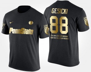 Men's Penn State Nittany Lions Gold Limited Black Mike Gesicki #88 Short Sleeve With Message T-Shirt 783675-721