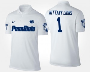 Men's Penn State Nittany Lions Name and Number White #1 No.1 Short Sleeve Polo 153346-108