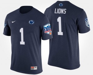 Men's Penn State Nittany Lions Bowl Game Navy #1 No.1 Fiesta Bowl Name and Number T-Shirt 577889-754