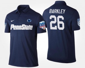 Men's Penn State Nittany Lions Bowl Game Navy Saquon Barkley #26 Fiesta Bowl Name and Number Polo 400737-647
