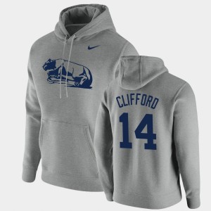 Men's Penn State Nittany Lions Vintage School Logo Heathered Gray Sean Clifford #14 Pullover Hoodie 565999-259