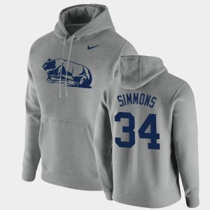 Men's Penn State Nittany Lions Vintage School Logo Heathered Gray Shane Simmons #34 Pullover Hoodie 592583-281