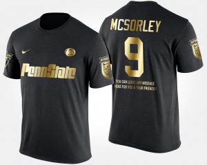 Men's Penn State Nittany Lions Gold Limited Black Trace McSorley #9 Short Sleeve With Message T-Shirt 947718-228
