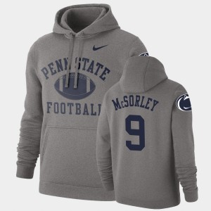 Men's Penn State Nittany Lions Retro Football Heathered Gray Trace McSorley #9 Pullover Hoodie 151142-415