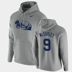 Men's Penn State Nittany Lions Vintage School Logo Heathered Gray Trace McSorley #9 Pullover Hoodie 664907-508
