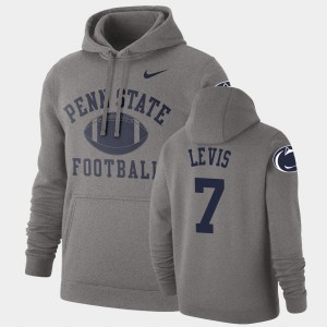 Men's Penn State Nittany Lions Retro Football Heathered Gray Will Levis #7 Pullover Hoodie 140315-431