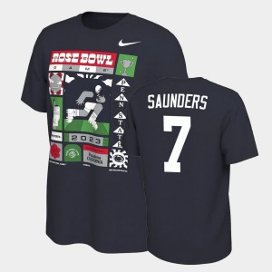 Men's Penn State Nittany Lions College Football Navy Kaden Saunders #7 2023 Rose Bowl T-Shirt 505950-367