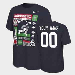 Men's Penn State Nittany Lions College Football Navy Custom #00 2023 Rose Bowl T-Shirt 396509-736