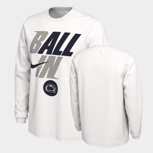 Men's Penn State Nittany Lions Ball In Bench White Long Sleeve T-Shirt 272492-990
