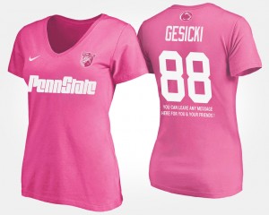 Women's Penn State Nittany Lions Name and Number Pink Mike Gesicki #88 With Message T-Shirt 732000-973