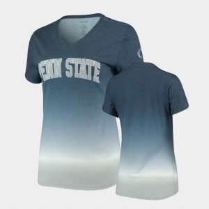 Women's Penn State Nittany Lions Ombre Navy V-Neck T-Shirt 259800-950